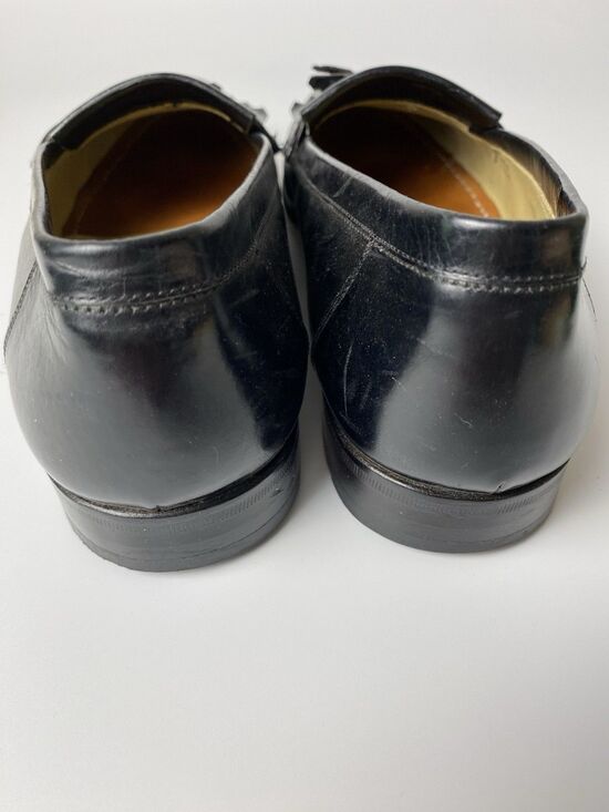 Neiman Marcus Men’s Genuine Crocodile Black Leather Tassel Slip On Shoes 8.5 M main image 7